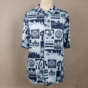 Washington Nationals Shirt Mens Large Blue MLB Baseball Kona Big Wave Hawaiian